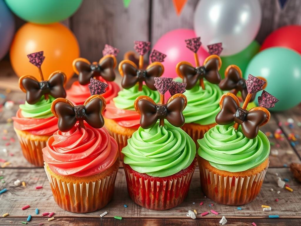 Easy Bow and Arrow Cupcakes