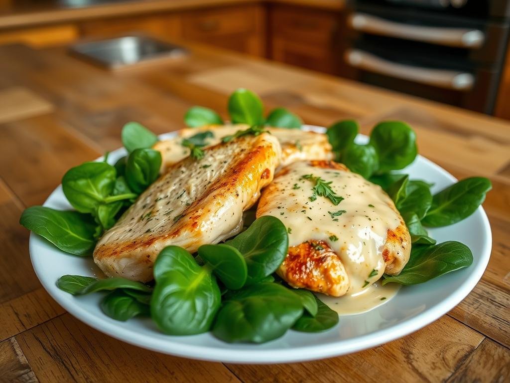 Creamy Garlic Skillet Chicken with Spinach