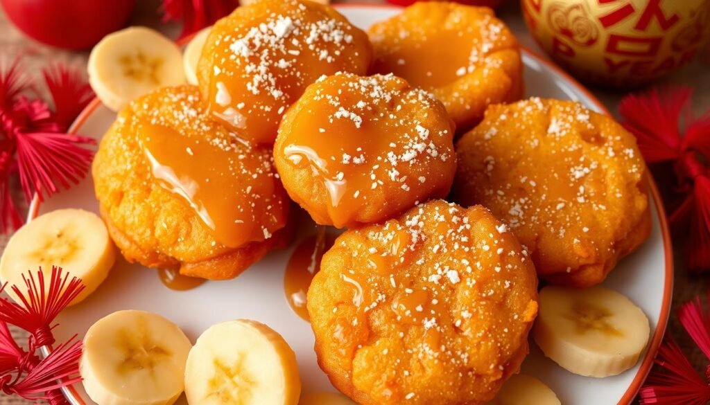 Banana Fritters with Golden Syrup